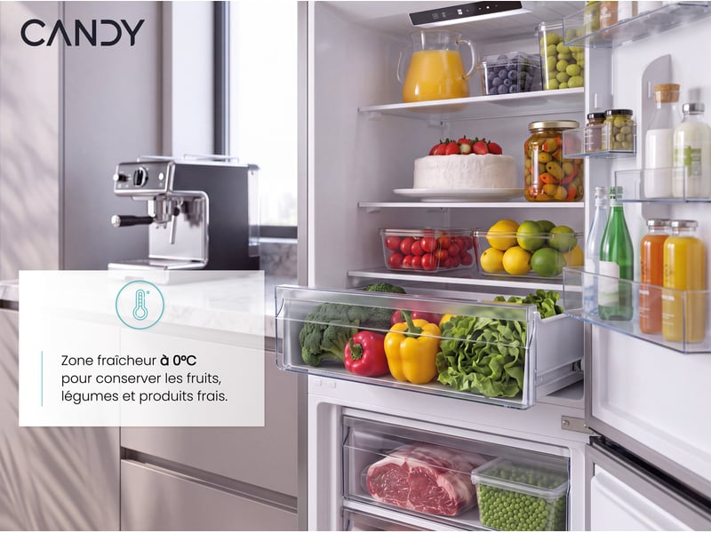 Réfrigérateur combiné (congél en bas) CANDY CNCQ2T618DX - Conforama G