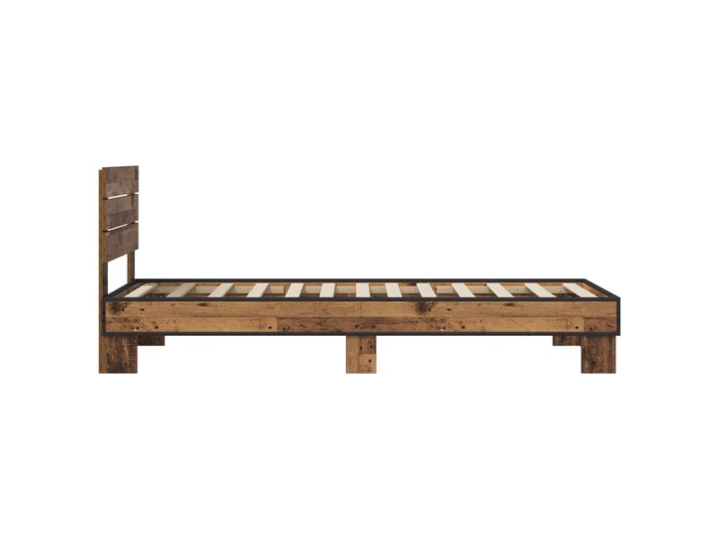  Lit simple- lit adulte -  cadre de lit avec tête de lit bois ancien 80 x 200 cm  - Conforama D