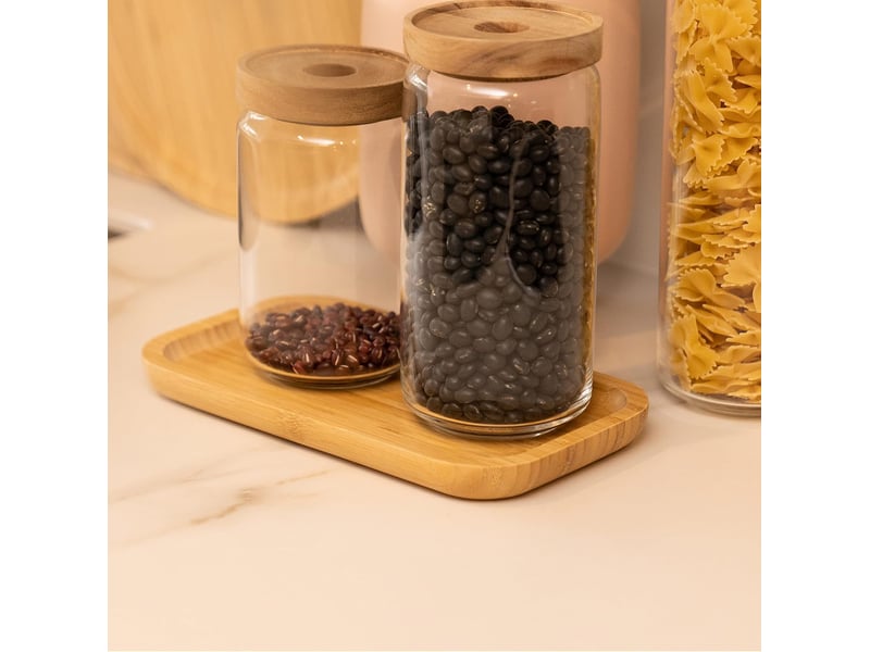 Plateau bambou, plateau de service bois, plateaux pour articles de toilette, 25 x 14 x 2 cm - Conforama E