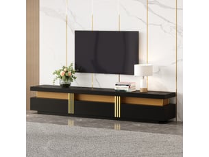 Meuble tv coloris noir 200 cm LPOSPI