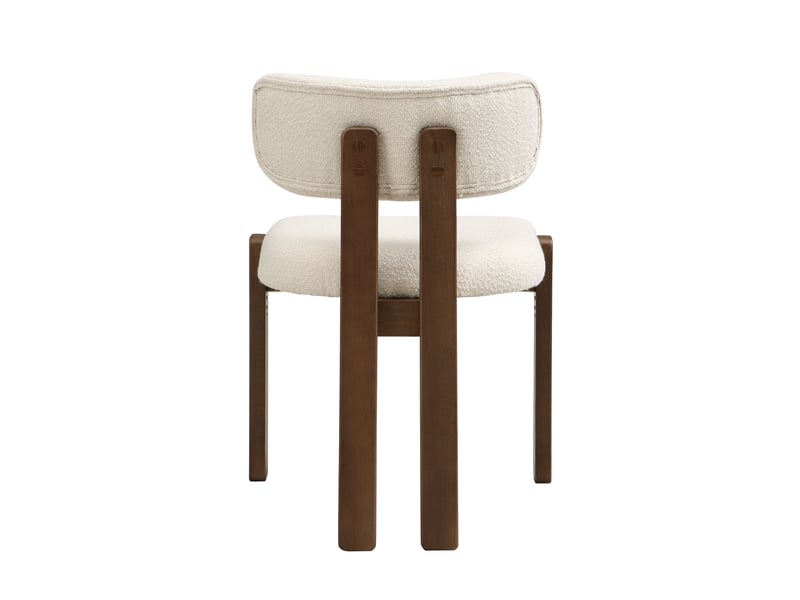  Lot de 6 chaises de salle à manger 54x54x79 cm noyer, tissu bouclé, assise et dossier rembourrés  - Conforama E