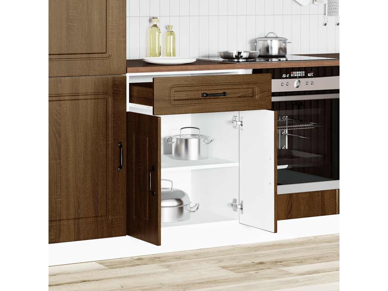  Meuble de rangement, armoire de cuisine kalmar chêne marron bois d'ingénierie shl6154  - Conforama C