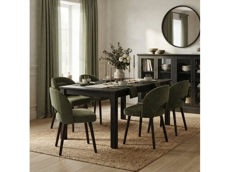  Lot de 2 chaises de salle à manger ergonomiques 50.5x47x77.5 cm vert foncé  - Conforama D