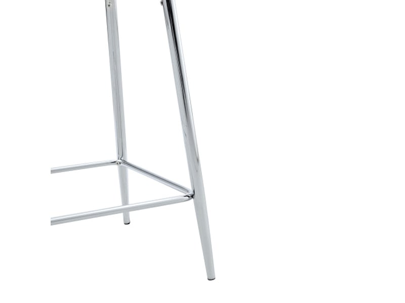 Tabourets de bar transparents - lot de 2 - piètement métal noir et argenté - design cuisine et salle à manger - Conforama E