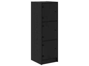 Buffet - haut armoire chêne noir 35 x 37 x 109 cm bois d'ingénierie