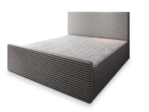 Lit avec rangement 140x200 cm <strong>MASSENO</strong> <strong></strong> coloris gris