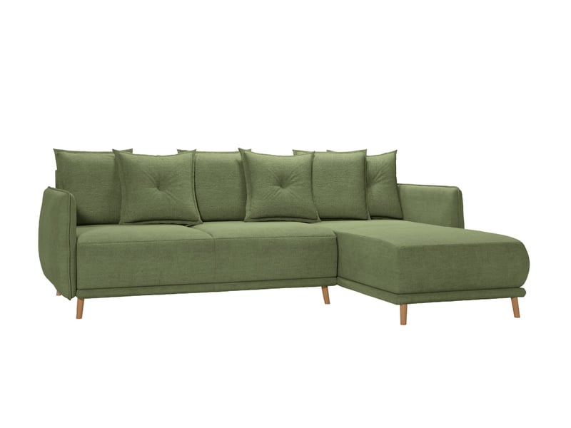 Bandol - canapé d'angle convertible tissu lisse 3 places vert - Conforama A