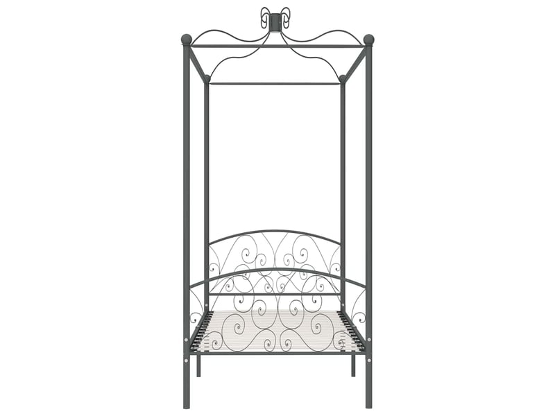  Lit simple- lit adulte -  cadre de lit à baldaquin sans matelas gris métal 100x200 cm  - Conforama B