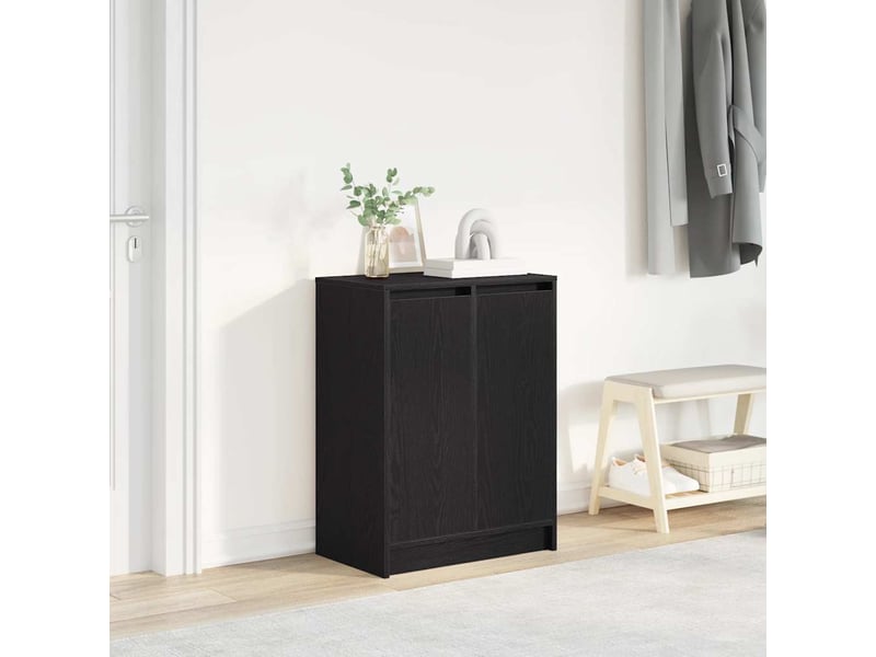  Meuble à chaussure | armoire à chaussures chêne noir 57x34x76 cm bois d'ingénierie  - Conforama B