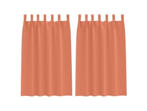 Lot de 2 rideaux occultants, rideaux black-out avec anneaux terre cuite 175 x 140 cm cf44784