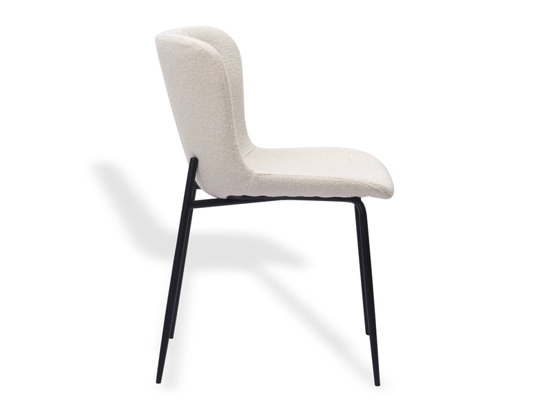  Chaises de salle à manger modernes, dossier haut arrondi, tissu et métal, lot de 2  - Conforama D