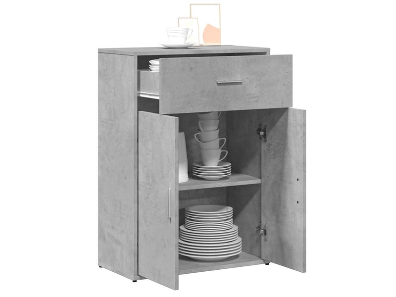  Buffet - bahut - meuble de rangement gris béton 60x30x84 cm bois d'ingénierie  - Conforama D