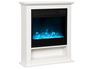 Cheminée électrique 1800 w blanche, effet flamme 9 couleurs, 62,5 x 20 x 72,5 cm