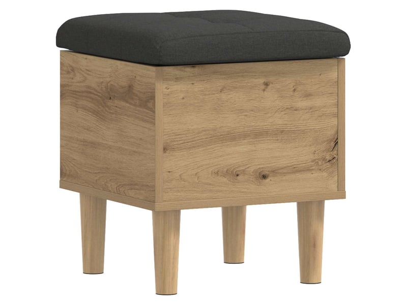  Banc chambre, banc de rangement avec coussin chêne artisanal 42x42x46 cm  - Conforama A