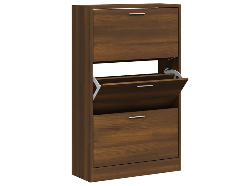  Meuble à chaussure | armoire à chaussures chêne marron 63x24x103cm bois d'ingénierie  - Conforama C
