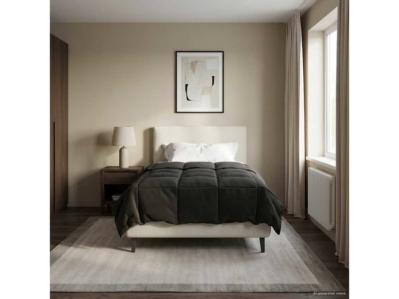  Duvet - couette complet toute l'année 135 x 220 cm 4 saisons anthracite  - Conforama B