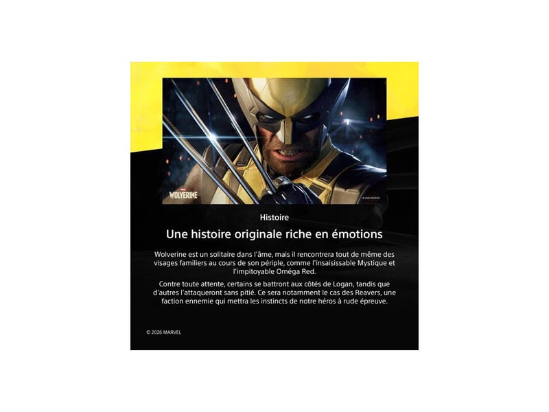  Jeu d action marvel's wolverine standard edition ps5 sur blu-ray solo WOLVERINEPS5 - Conforama D