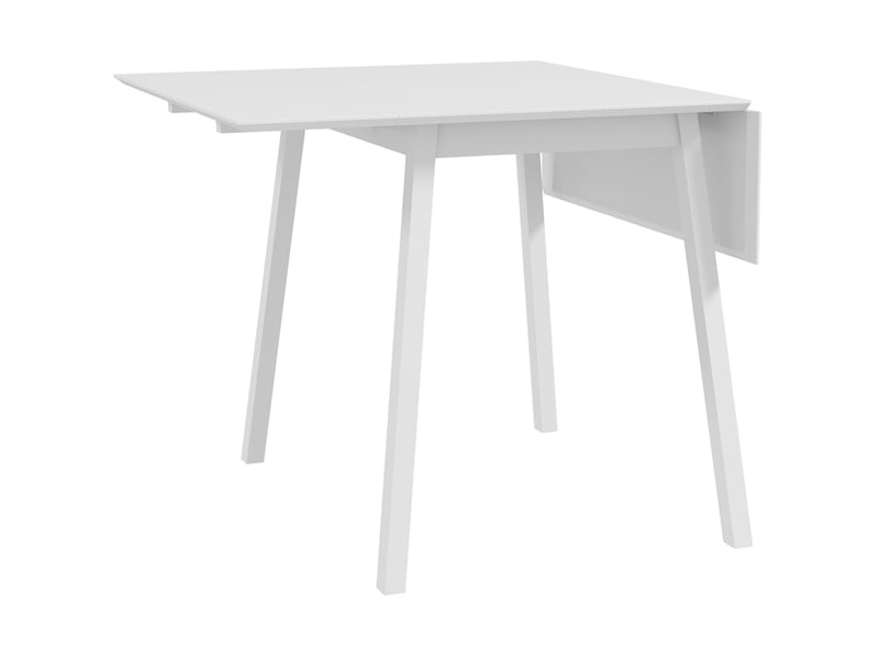 Table de salle à manger pliable 2 à 4 personnes avec deux plateaux rabattables en bois blanc 110 × 86 × 75 cm - Conforama A