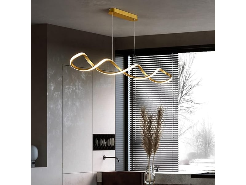 Lampe suspendue à led or l80cm trois couleurs de lumière  - Conforama D