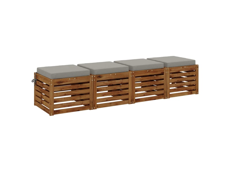  Lot de 4 coussins de siège, coussins d'assise soest 100 % polyester gris cf60433  - Conforama C