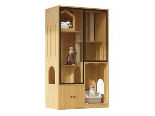 Armoire 2 porte(s) PEXCHO coloris naturel largeur 90 cm
