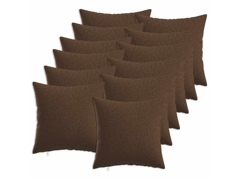  Lot de 12 coussins avec oreiller, coussins décoratifs heerlen marron tissu cf50099  - Conforama B