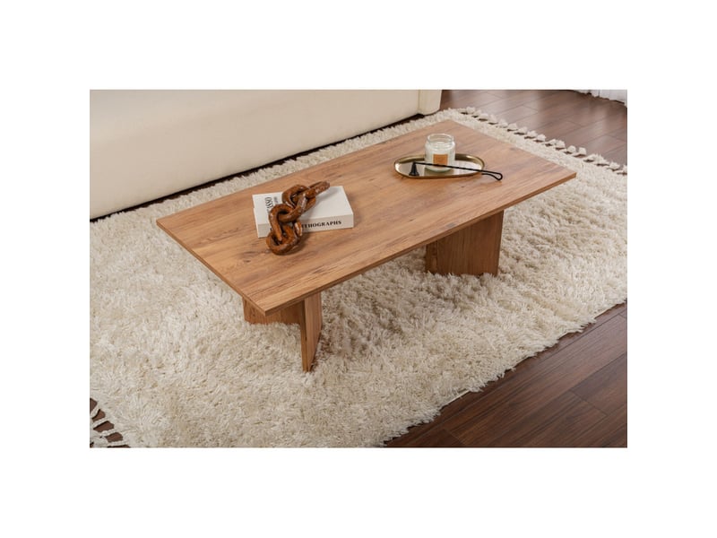  Table basse de salon en bois mdf mélaminé pin atlantique 119 x 60 x 40 cm  - Conforama D