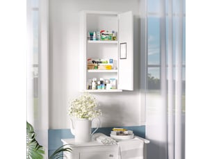 Armoire à pharmacie murale en acier 3 compartiments blanc 30x12x60 cm