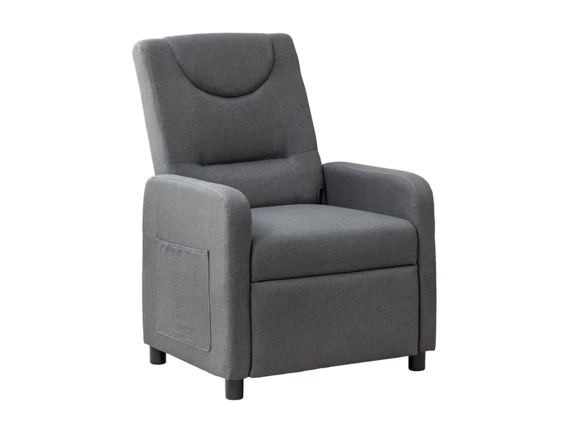 Fauteuil relax inclinable,57x63x96 cm,avec repose-pieds,lin,gris foncé - Conforama D