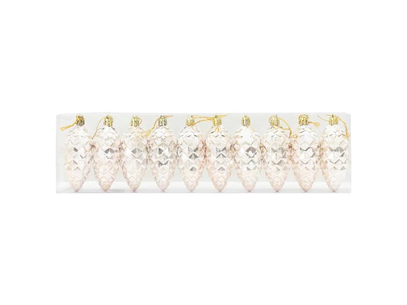  Boule de pomme de pin de noël 40 pcs champagne 4 x 9 cm  - Conforama C