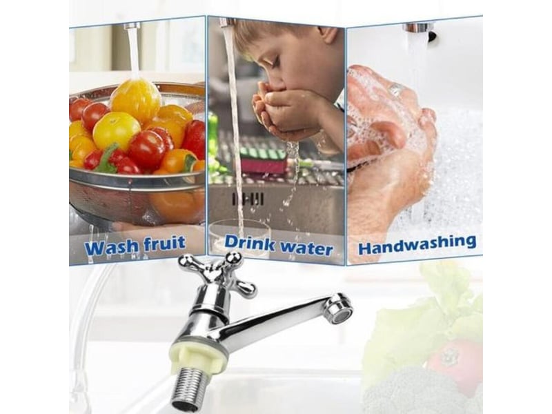  Mitigeur de lavabo moderne à poignée croisée – alliage de zinc – noyau en céramique – installation facile sans perçage – économie d'eau ERFDS-GXD00350-LSY - Conforama E