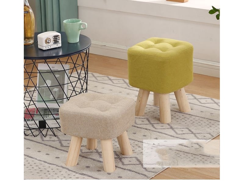  Repose-pieds et tabouret bas en bois – vert, pour chambre et salon  - Conforama D