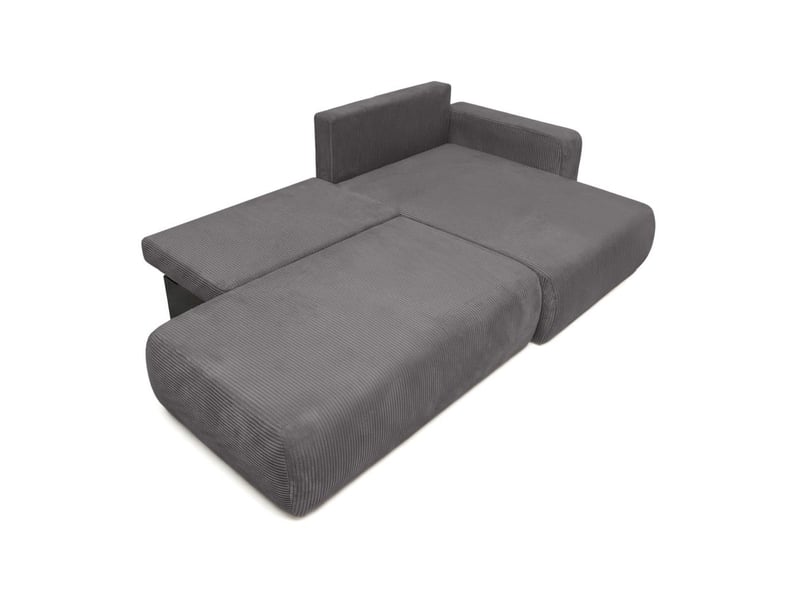  Canapé d'angle max réversible et convertible 5 places alya en velours côtelé - gris foncé ALYA - Conforama C
