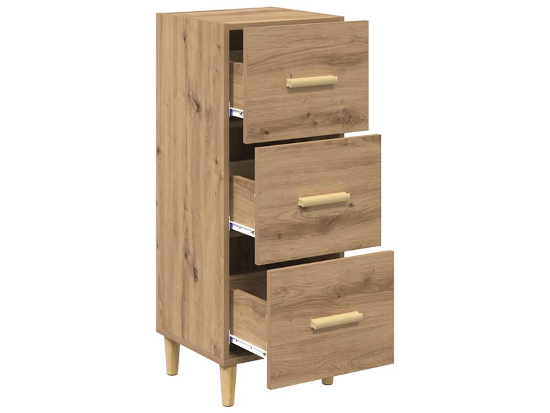  Buffet - bahut - meuble de rangement chêne artisanal 34,5 x 34 x 90 cm bois d'ingénierie  - Conforama E