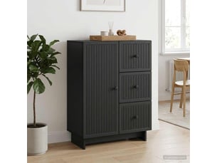 Buffet - bahut - meuble de rangement avec tiroir noir 66 x 34,5 x 90 cm bois d'ingénierie