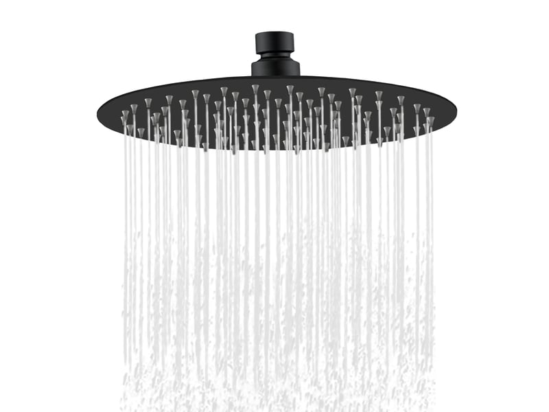 Douche de tête ronde aica, 8 pouces, universel filetage 12, noir - Conforama A