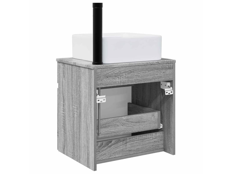 Meuble de lavabo mural, rangement salle de bain sonoma gris 49x41x63 cm shl3616 - Conforama D