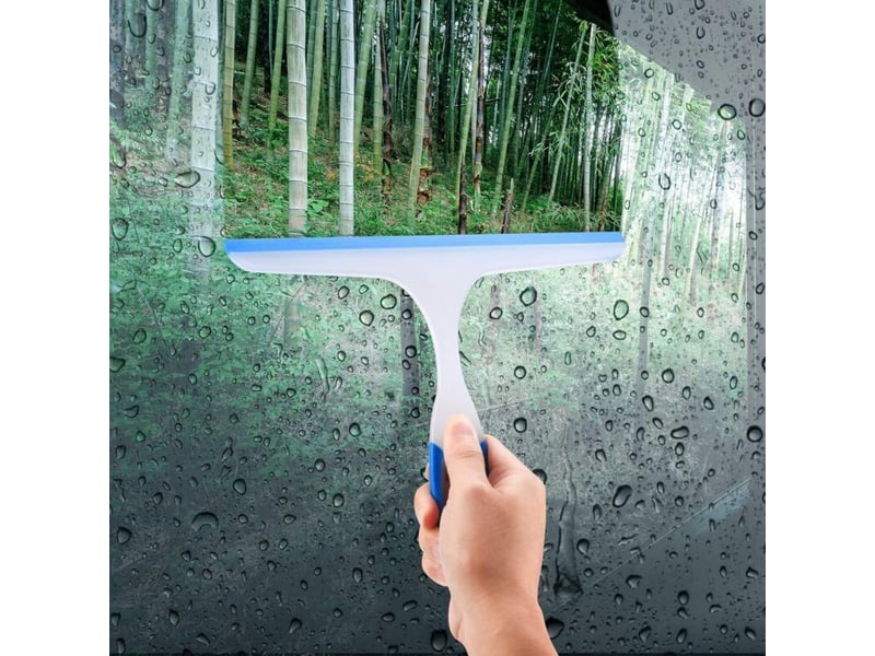  Enowelir 3x raclettes douche – nettoyage vitres miroirs fenêtres, 3 couleurs (bleu vert rouge), anti-buée  - Conforama D