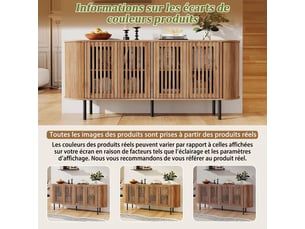 Buffet 4 porte(s)  0 tiroir(s) <strong></strong> <strong></strong> - 160 cm coloris naturel 