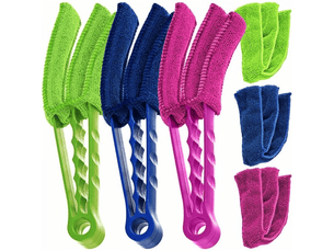 Lot de 3 plumeaux pour stores, climatiseur - avec 3 manchons en microfibre -