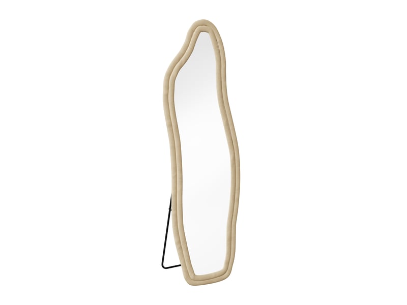  Miroir sur pied - 160 x 50 cm - jaune - miroir asymétrique grand format design dauphin, cadre en veloursflanelle, style artistique et romantique  - Conforama D