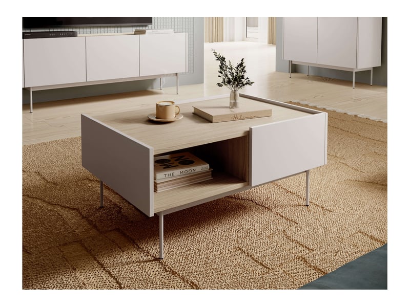 Table basse vivaro 2 tiroirs en bois - beige VIVARO - Conforama B