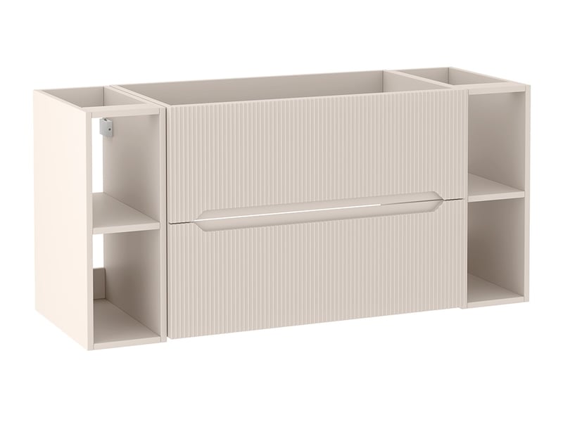 Meuble sous vasque suspendu avec 2 étagères 2t novo l.120 cm cachemire mat - Conforama A