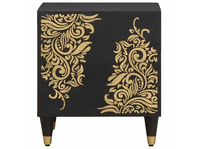  Table de chevet avec porte 2 pièces noir 40 x 33 x 46 cm  - Conforama D