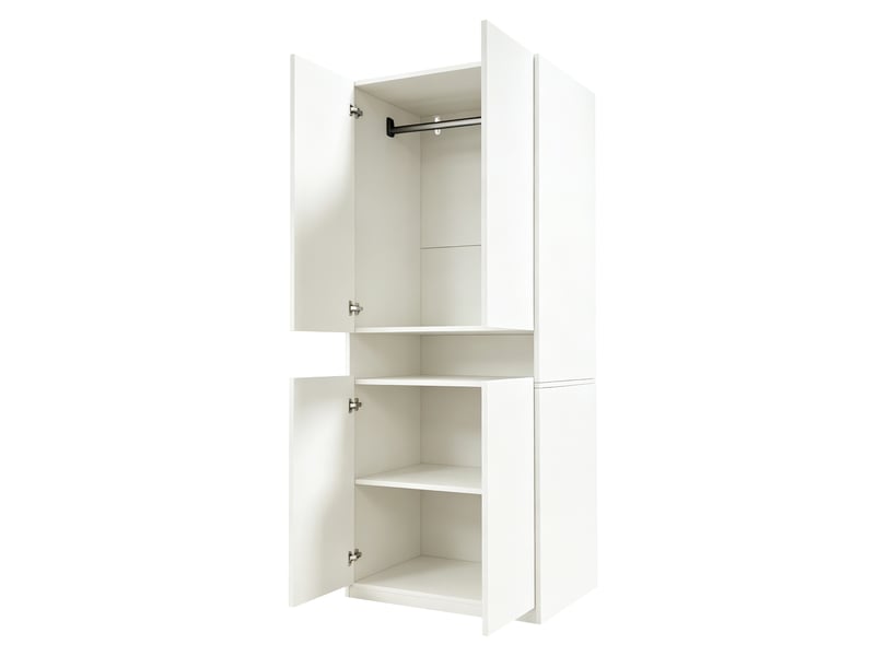 Armoire,70x55x180 cm,2 portes avec led et penderie,mdf,blanche - Conforama D