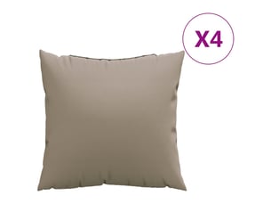 Lot de 4 coussins de canapé, coussins décoratifs taupe 40x40 cm tissu cf59244
