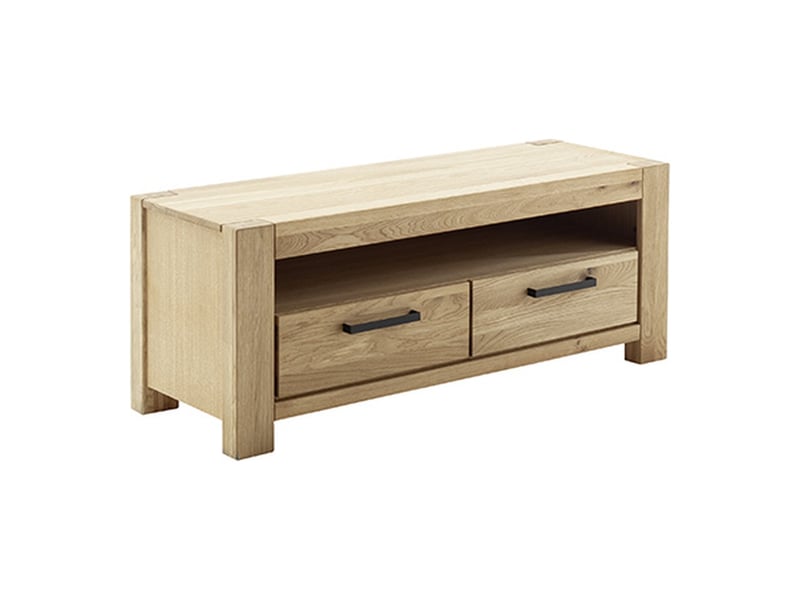  Ensemble de meubles de salon, 2 vitrines 1 meuble tv 1 étagère murale, coloris chêne huilé  - Conforama D