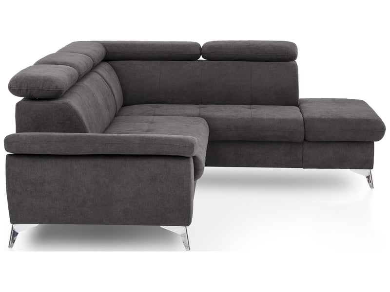 Canapé d'angle droit convertible 4 places en tissu ALLY 2 coloris anthracite - Conforama C