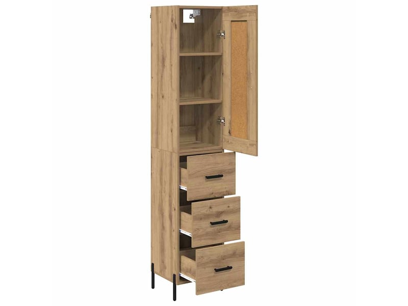 Buffet - haut armoire chêne artisanal 34,5 x 34 x 180 cm - Conforama E