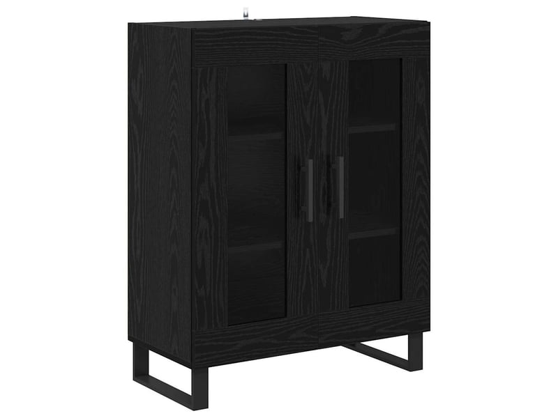 Buffet - bahut - meuble de rangement chêne noir 69,5 x 34 x 90 cm bois d'ingénierie - Conforama A